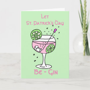 Pink Gin St Patrick's Day Card