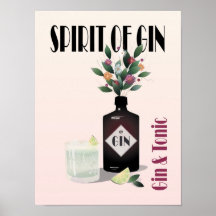 Pink Gin & Tonic Cocktail Illustration | For Gin L