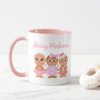 Pink Gingerbread Christmas Mug