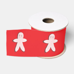 Pink Gingerbread Christmas tree Grosgrain Ribbon