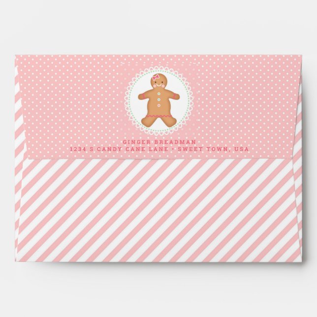Pink Gingerbread Cookie  Envelope (Back (Top Flap))