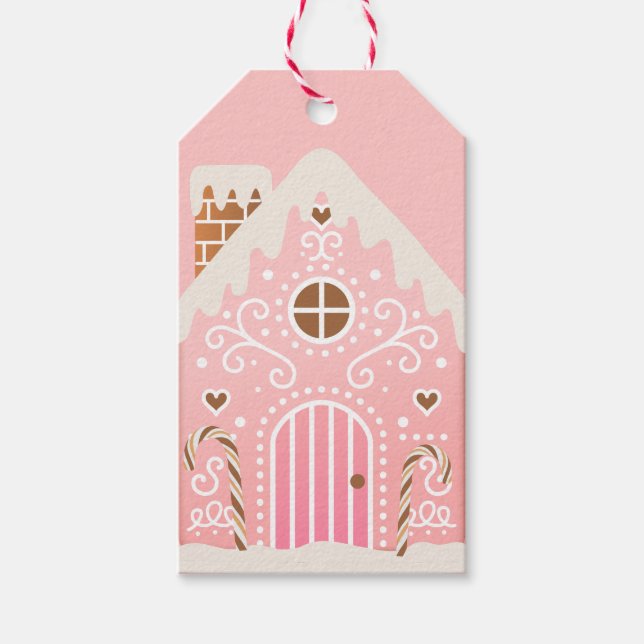 Pink Gingerbread Cookie Gift Tags (Front)