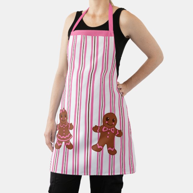 Pink Gingerbread Cookies Baking Apron (Insitu)