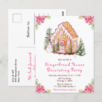 Pink Gingerbread House Decorating Party
