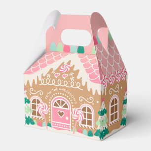 Pink Gingerbread House Favour Box