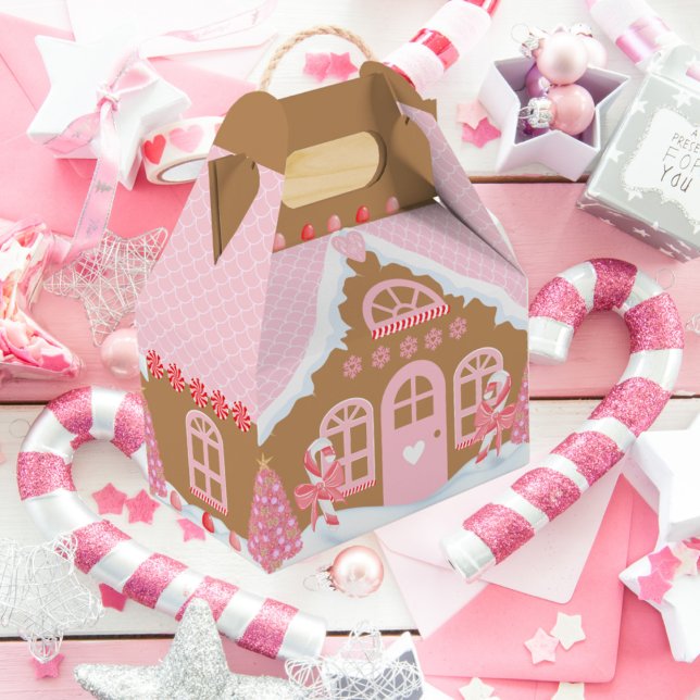 Pink Gingerbread House Favour Box (Creator Uploaded)