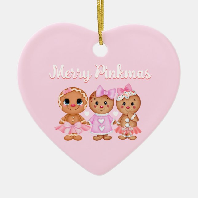 Pink Gingerbread Ornament (Front)