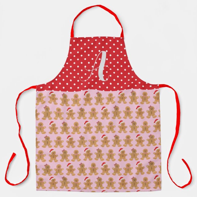 Pink Gingerbread Trio Apron, Large Apron (Front)