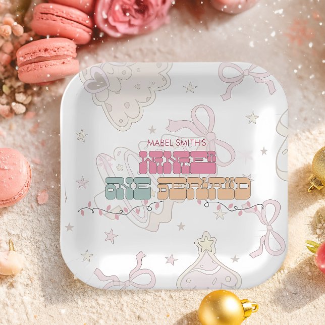 Pink GingerBread Winter Onederland 1st Birthday Paper Plate (Creator Uploaded)