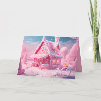 Pink Gingerbread World Card