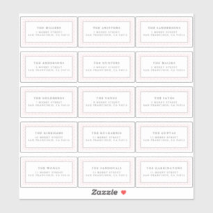 Pink gingham address label stickers