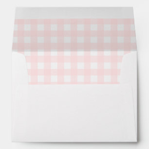 Pink Gingham Baby Shower Envelope