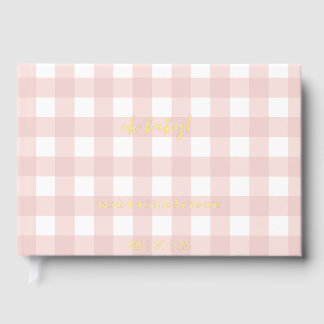 Pink Gingham Baby Shower Guest Book