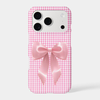 Pink Gingham Bow iPhone Case | Preppy Coquette