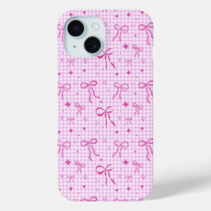 Pink Gingham Bow Phone Case