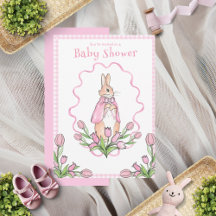 Pink Gingham Bunny Baby Shower