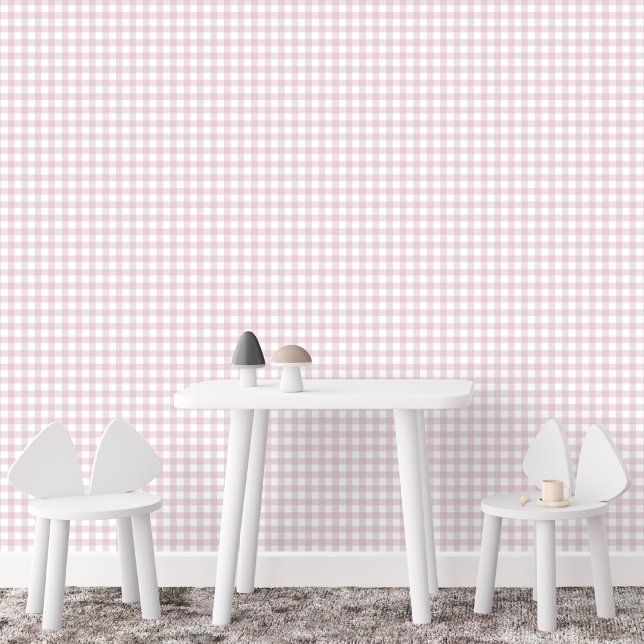 Pink gingham check cute simple farmhouse plaid wallpaper (Creator Uploaded)