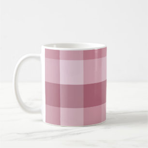 Pink Gingham Check Plaid Design Coffee Mug