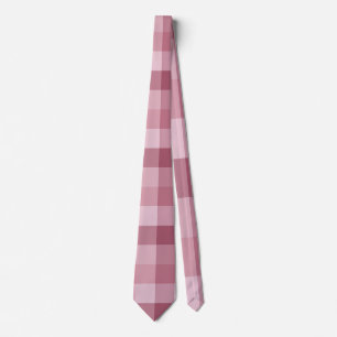 Pink Gingham Check Plaid Design Tie