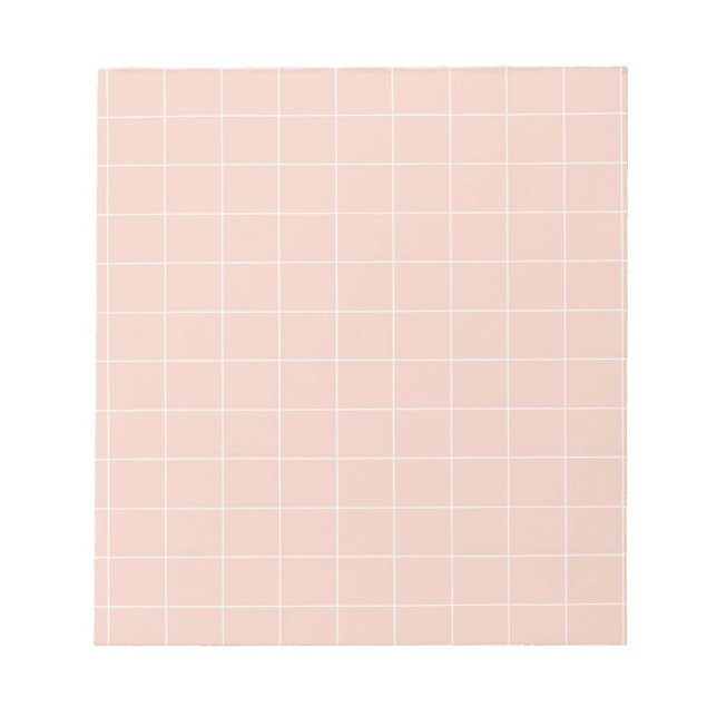 Pink Gingham Chequered Charming Stylish Stationary Notepad (Front)