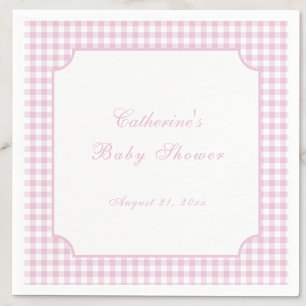 Pink Gingham Classic Baby Shower Napkin