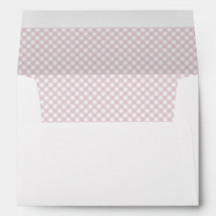 Pink gingham cute classic baby shower personalized envelope