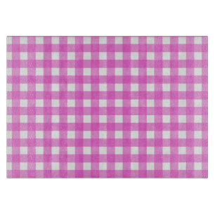 Pink gingham cutting board