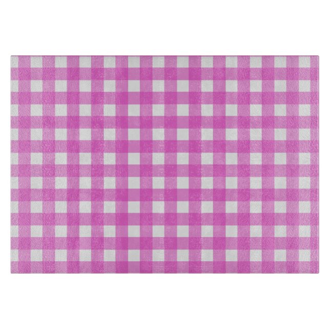 Pink gingham cutting board (Front)