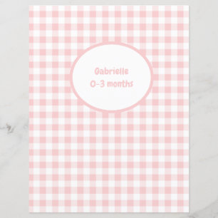 Pink Gingham Divider - Baby Photo Album Insert