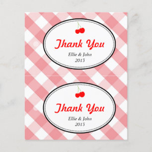 Pink gingham diy wedding gift bag hang tag flyer