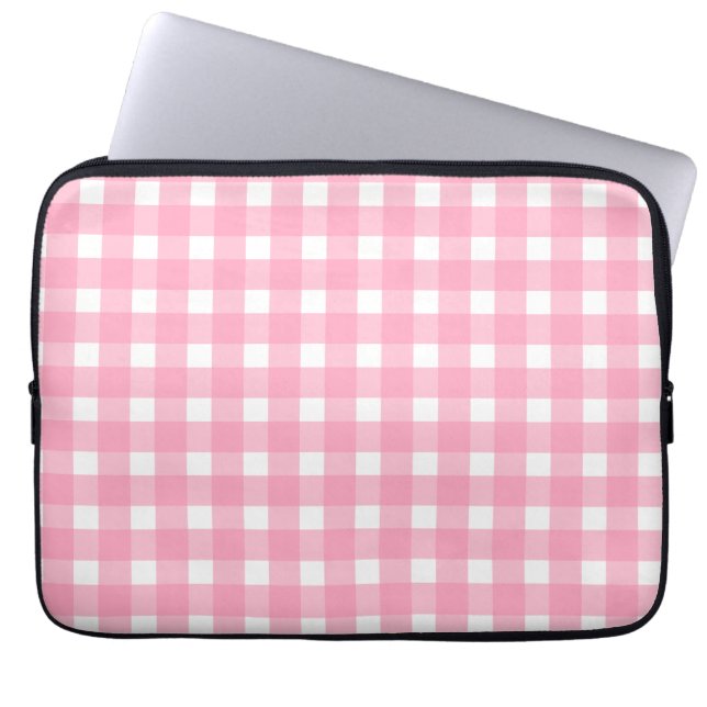 Pink Gingham Electronics Bag (Front)