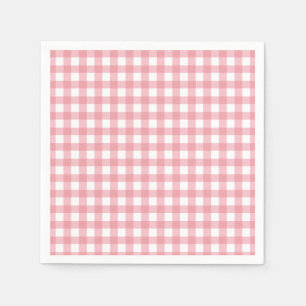 Pink gingham farm birthday napkin