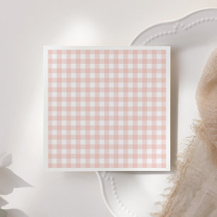 Pink Gingham Girl Baby Shower Napkin