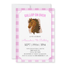 Pink Gingham Horse Riding Birthday Party
