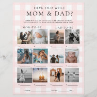 Pink Gingham How Old Were Mum and Dad Photo Game