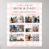 Pink Gingham How Old Were Mum and Dad Photo Game
