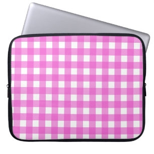 Pink gingham laptop sleeve