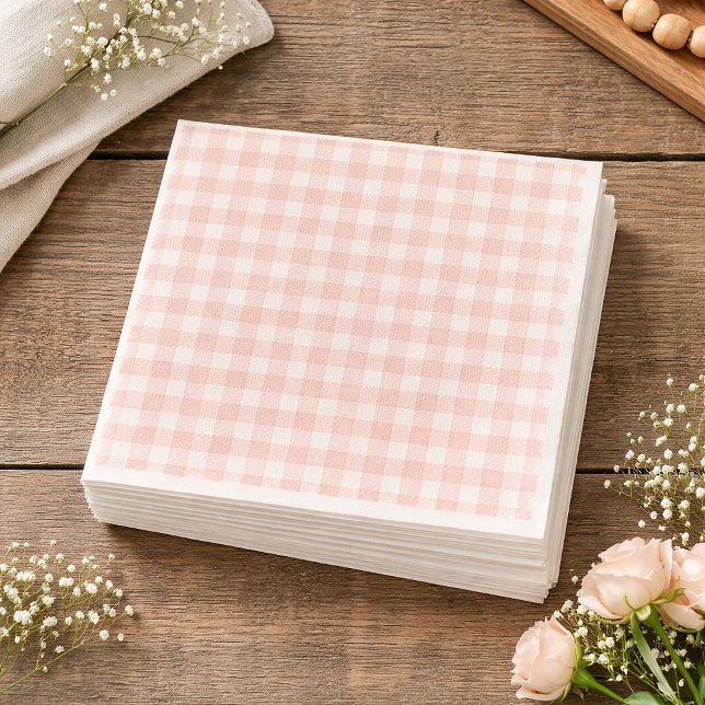 Pink Gingham Paper Napkins (Creator Uploaded)