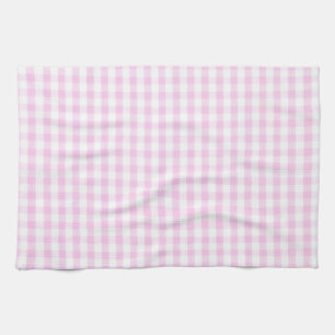 Pink Gingham Pattern Tea Towel