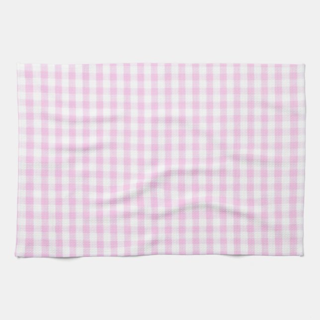 Pink Gingham Pattern Tea Towel (Horizontal)