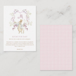 Pink Gingham Peter the Rabbit Baby Shower Books Enclosure Card