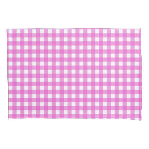 Pink gingham pillowcase