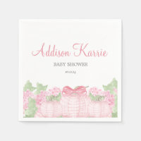 Pink Gingham Pumpkin Baby Shower Napkins