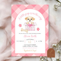 Pink Gingham Puppy Baby Shower