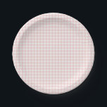 Pink Gingham Spring Birthday Party Paper Plate<br><div class="desc">Spring pink gingham birthday party paper bowls and plates.</div>
