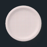 Pink Gingham Spring Birthday Party Paper Plate<br><div class="desc">Spring pink gingham birthday party paper bowls and plates.</div>