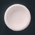 Pink Gingham Spring Birthday Party Paper Plate<br><div class="desc">Spring pink gingham birthday party paper bowls and plates.</div>