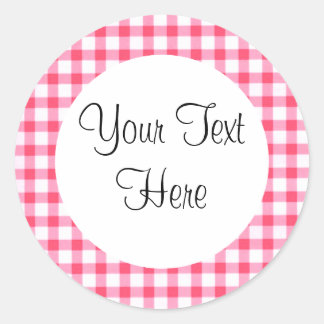 Pink Gingham Sticker