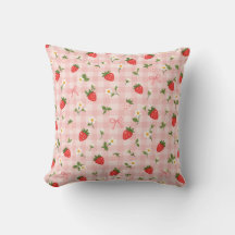 Pink Gingham Strawberry Daisy Bow Pattern
