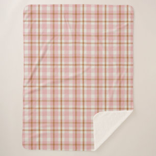 Pink Gingham tartan buffalo plaid summer picnic Sherpa Blanket